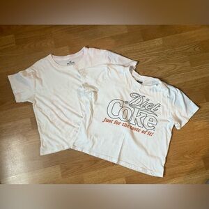 Coca Cola White and Tie Dye Short Sleeve Crop Tees